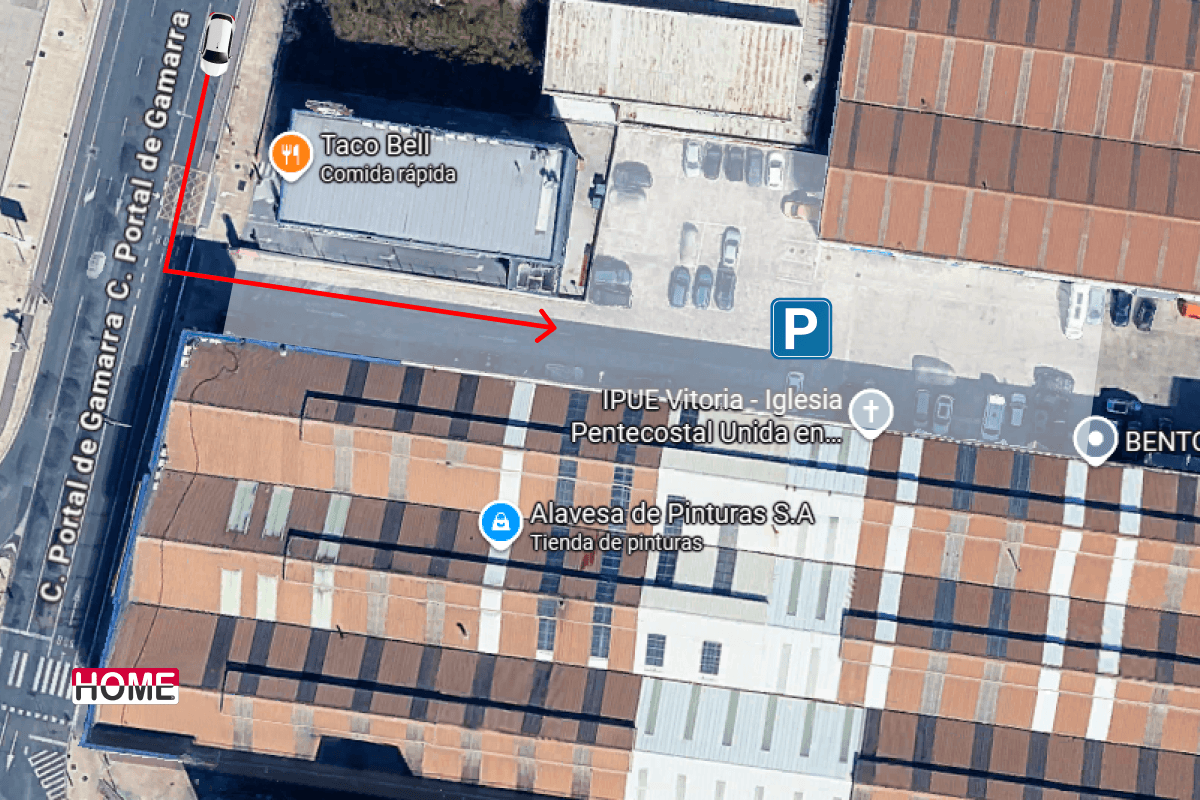 Cómo acceder al parking gratuito de La Tienda HOME Vitoria desde la Avenida Portal de Gamarra